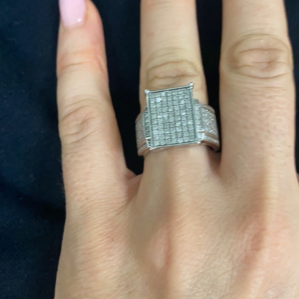 Diamond and Sterling Silver Ring, size 8